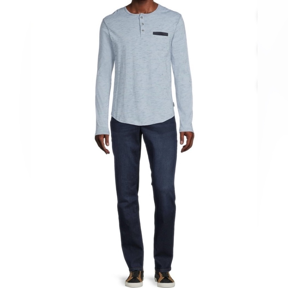 Ocean Current/ NWT/  Men's Slub Knit Henley Shirt, Slate Blue/ Size XL